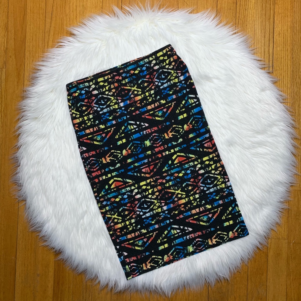 Forever 21 • Multi Colored Black Pencil Skirt
